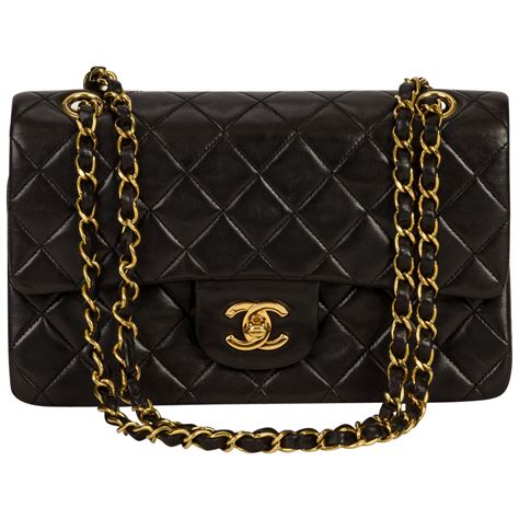 chanel black bag gold chain|Chanel purses black original.